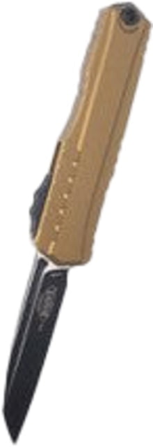 Microtech Cypher II D/E Black Standard 3.55in Folding Knife Black Tan - Microtech