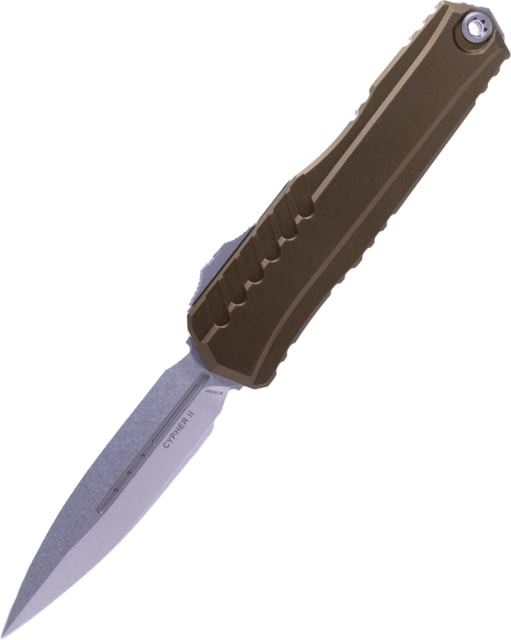 Microtech Cypher II D/E Standard 3.55in Folding Knife Od Green Stonewash - Microtech