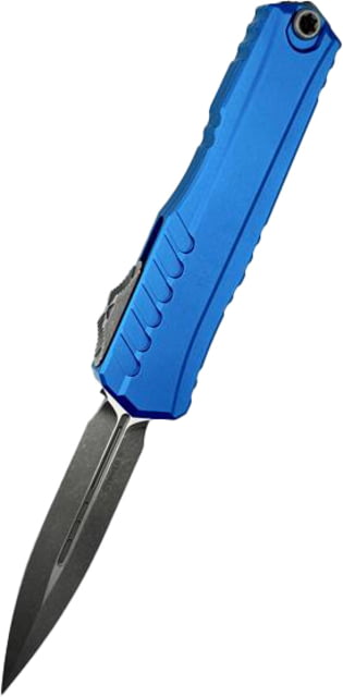 Microtech Cypher II D/E Stonewash Standard 3.55in Folding Knife Blue Apocalyptic - Microtech