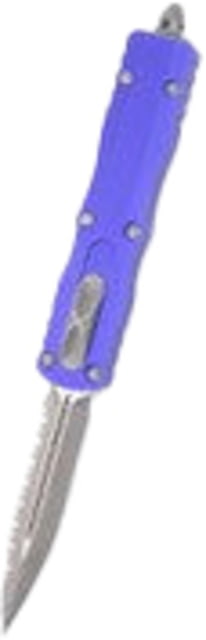 Microtech Dirac D/E Apocalyptic Full Serrate 2.875in Folding Knife Purple - Microtech