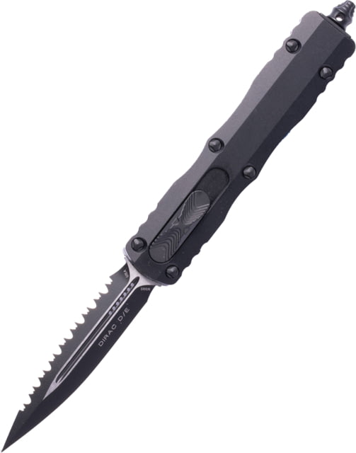 Microtech Dirac D/E Tactical Standard Full Serration 2.875in Folding Knife Black - Microtech