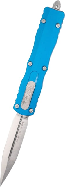 Microtech Dirac Delta D/E Satin Standard 3.75in OTF Automatic Folding Knife Blue - Microtech