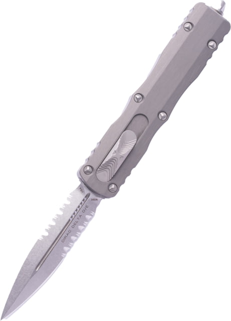 Microtech Dirac Delta D/E Stonewash Standard 3.75in Folding Knife Natural Clear - Microtech