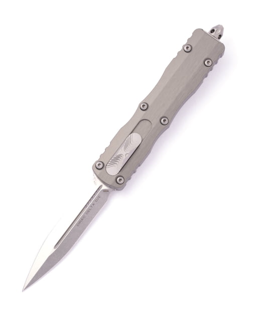 Microtech Dirac Delta D/E Stonewash Standard 3.8in Automatic Folding Knife Natural Clear - Microtech