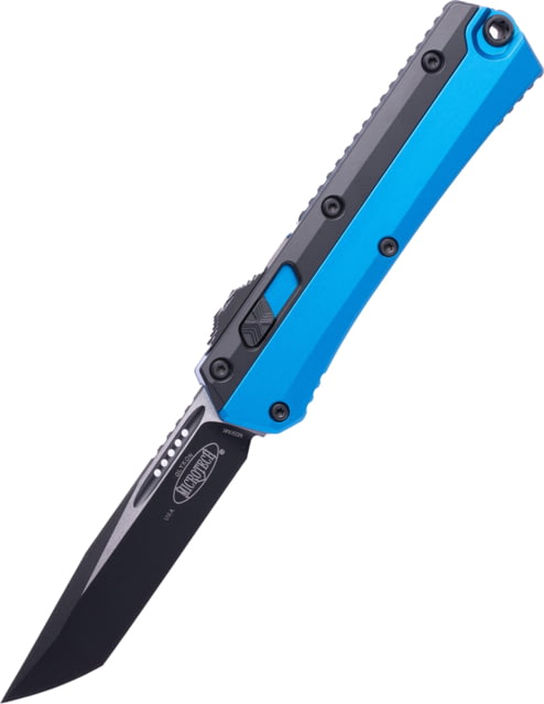 Microtech Glykon T/E Black Standard 3.75in Folding Knife Blue - Microtech