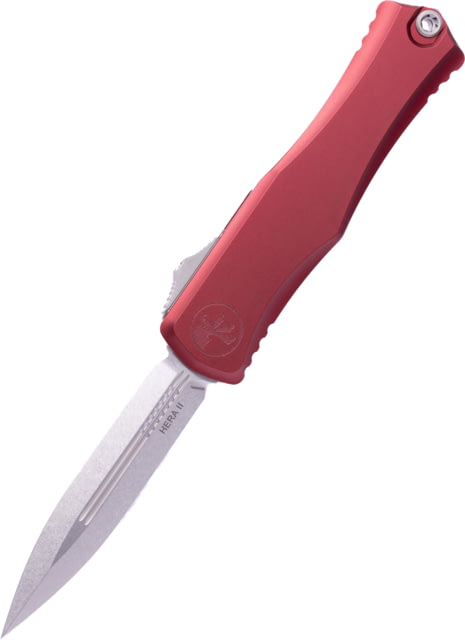 Microtech Hera II D/E Stonewash Standard 4.01in Folding Knife Merlot - Microtech