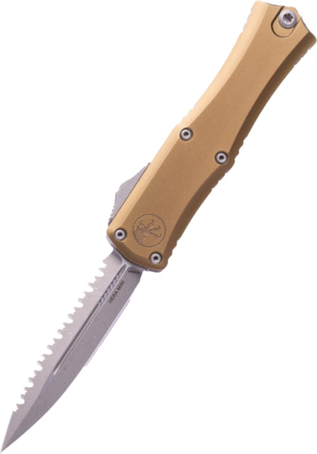 Microtech Hera II Mini D/E Apocalyptic Full Serrate 2.9in Folding Knife Od Green