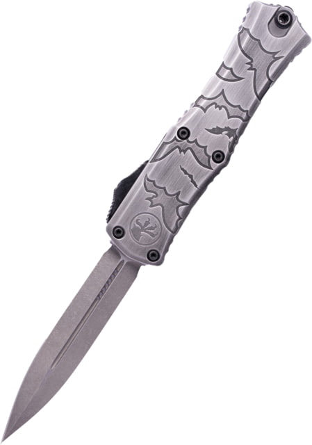 Microtech Hera II Mini D/E Signature Series Brushed Metal Standard 2.9in Folding Knife Bats - Microtech