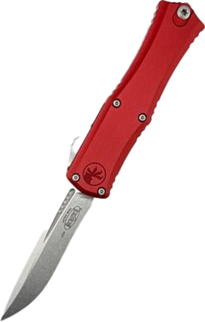 Microtech Hera II Mini Recurve Stonewash Standard 2.9in Folding Knife Red - Microtech