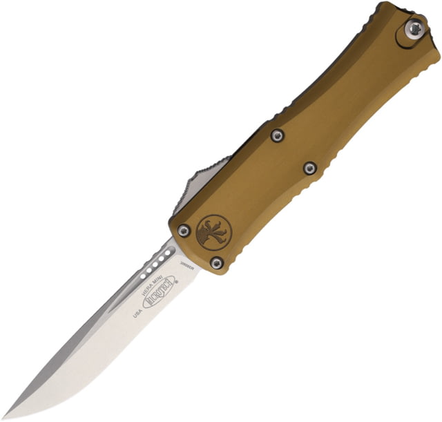 Microtech Hera II Mini Recurve Stonewash Standard 2.9in Folding Knife Tan - Microtech