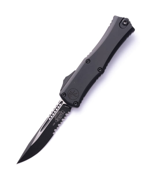 Microtech Hera II Mini S/E Part Serrate Tactical 2.9in Automatic Folding Knife Black - Microtech