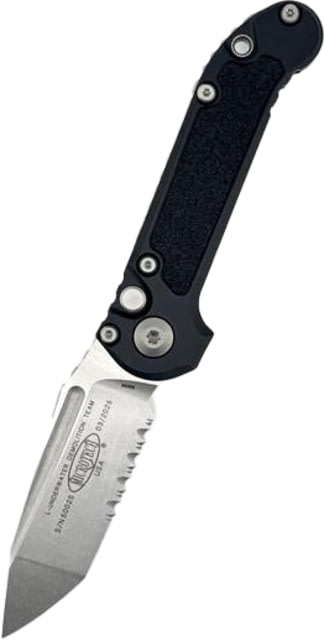 Microtech L.U.D.T. T/E Gen III Stonewash Partial Serrated 3.5in Folding Knife Stonewash - Microtech