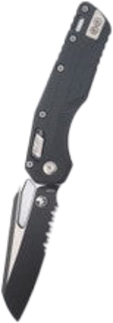 Microtech MSI Black SE Part Serrate Fluted G-10 3.88in Folding Knife Black - Microtech