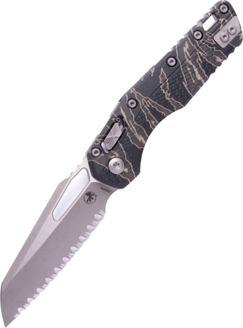 Microtech MSI S/E Apocalyptic Full Serrate Polymer 3.88in Folding Knife Tiger Stripe Camo - Microtech Knives
