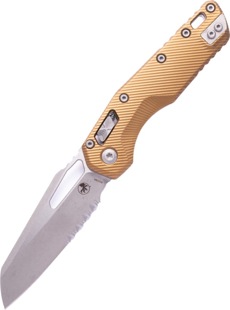 Microtech MSI S/E Apocalyptic Part Serrate Fluted Aluminium 3.88in Folding Knife Tan - Microtech