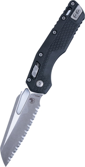 Microtech MSI S/E Tri-Grip Injection Molded Apocalyptic Full Serrate 3.88in Folding Knife Black
