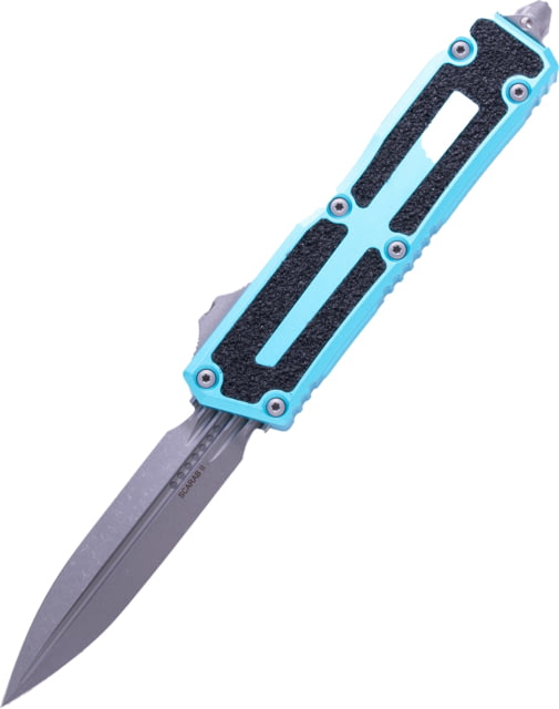 Microtech Scarab II Gen III D/E Apocalyptic Standard 3.95in Folding Knife Turquoise - Microtech