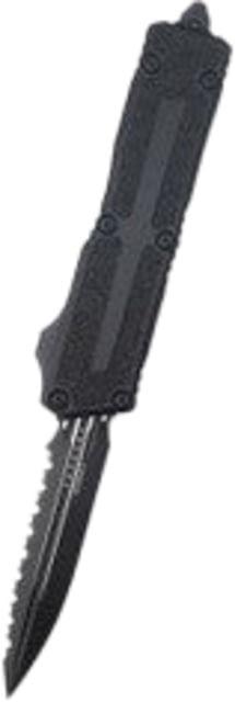 Microtech Scarab II Gen III D/E Black Full Serrate Tactical 3.95in Folding Knife Black - Microtech