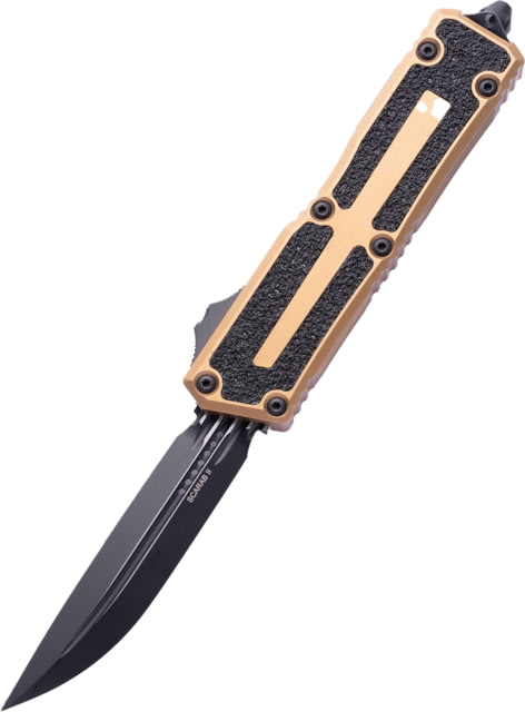 Microtech Scarab II Gen III D/E-S Standard 3.95in Folding Knife Black Tan - Microtech