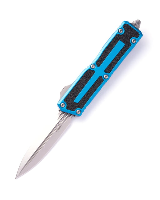 Microtech Scarab II Gen III D/E Stonewash Standard 3.95in Automatic Folding Knife Double-Action OTF Blue - Microtech
