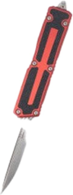 Microtech Scarab II Gen III D/E Stonewash Standard 3.95in Folding Knife Red - Microtech