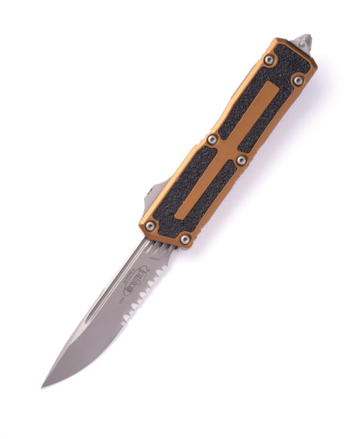 Microtech Scarab II Gen III S/E Apocalyptic Part Serrate 3.95in Automatic Folding Knife Double-Action OTF Tan - Microtech