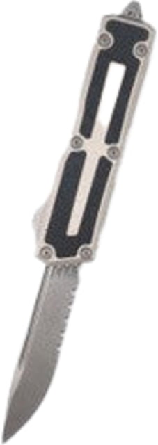 Microtech Scarab II Gen III S/E Apocalyptic Partial Serrated 3.95in Folding Knife Natural Clear - Microtech