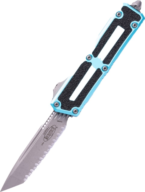 Microtech Scarab II Gen III T/E Apocalyptic Full Serrate 3.95in Folding Knife Turquoise - Microtech
