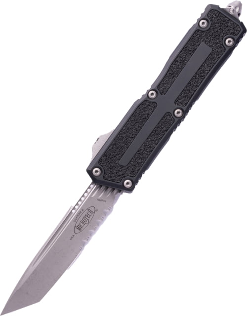 Microtech Scarab II Gen III T/E Apocalyptic Part Serrate 3.95in Folding Knife Black - Microtech