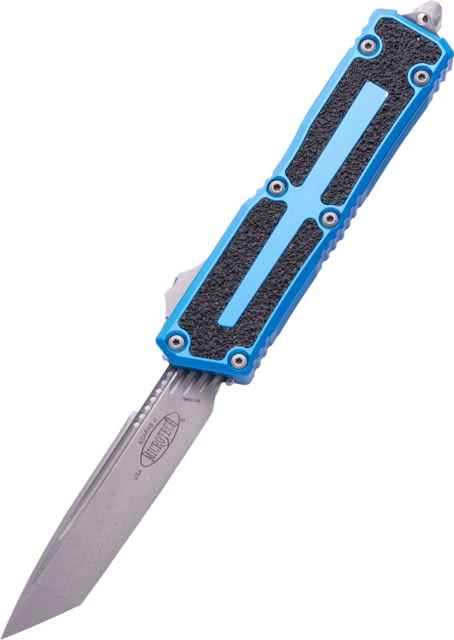 Microtech Scarab II Gen III T/E Apocalyptic Standard 3.95in Folding Knife Blue - Microtech
