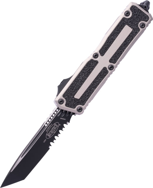 Microtech Scarab II Gen III T/E Black Part Serrate 3.95in Folding Knife Natural Clear - Microtech
