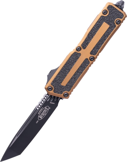Microtech Scarab II Gen III T/E Black Standard 3.95in Folding Knife Tan