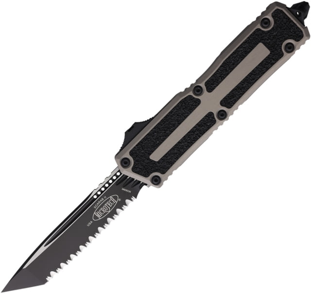 Microtech Scarab II Gen III T/E Part Serrate 3.95in Folding Knife Natural Clear - Microtech