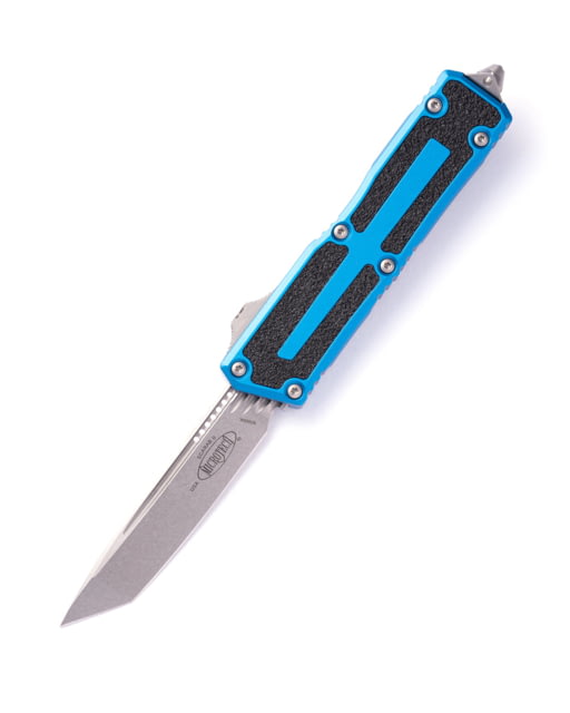 Microtech Scarab II Gen III T/E Stonewash Standard 3.95in Automatic Folding Knife Double-Action OTF Blue - Microtech
