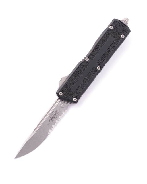 Microtech Scarab II S/E Gen III Stonewash Partial Serrated 3.95in Automatic Folding Knife Double-Action OTF - Microtech Knives