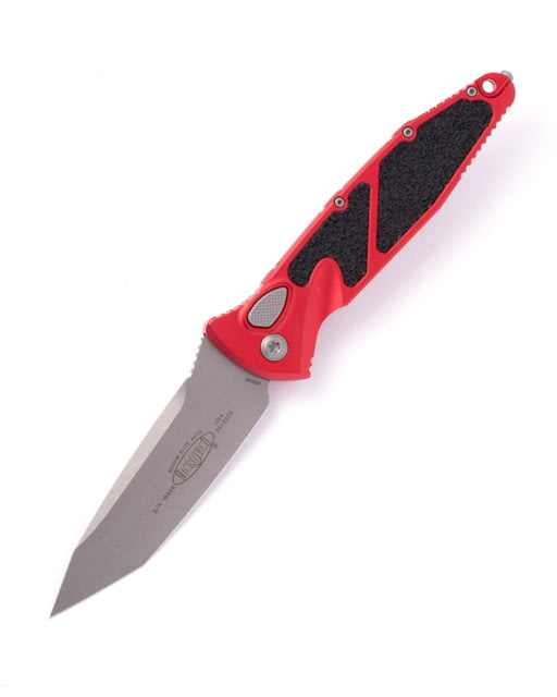 Microtech Soc El T/E-A Apocalyptic Standard 4.05in Automatic Folding Knife Automatic Folder Red - Microtech
