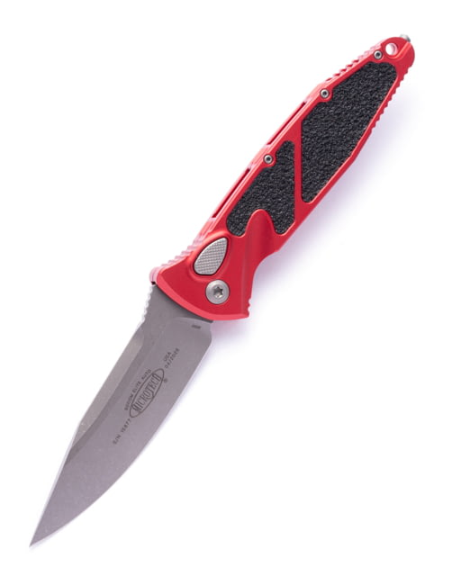 Microtech Soc Elite S/E Auto Stonewash Apocalyptic 4.05in Automatic Folding Knife Automatic Folder Red