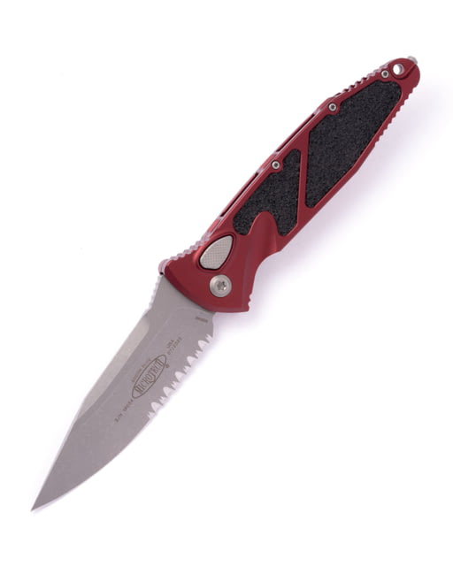 Microtech Socom El S/E-A Apoc Part Serrated 4.05in Automatic Folding Knife Automatic Folder Merlot - Microtech