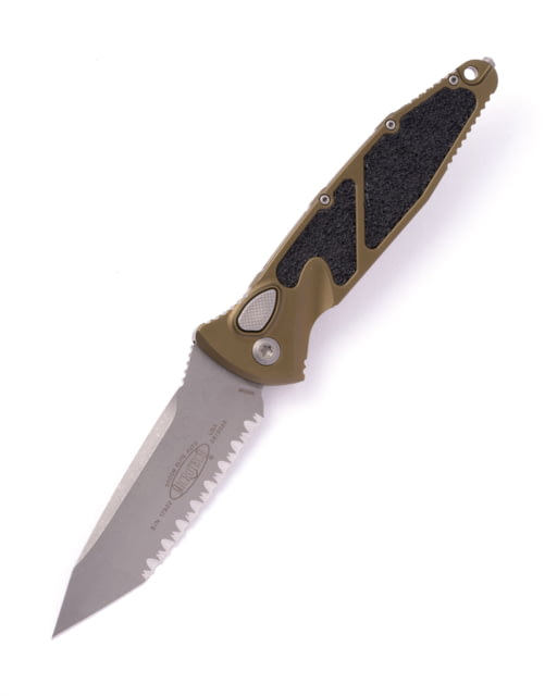 Microtech Socom Elite Auto T/E Apocalyptic Full Serrate 4.05in Automatic Folding Knife Automatic Folder OD Green - Microtech