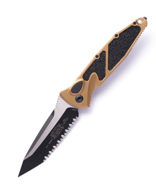 Microtech Socom Elite Auto T/E Part Serrate 4in Automatic Folding Knife Manual Folder Tan/Black - Microtech