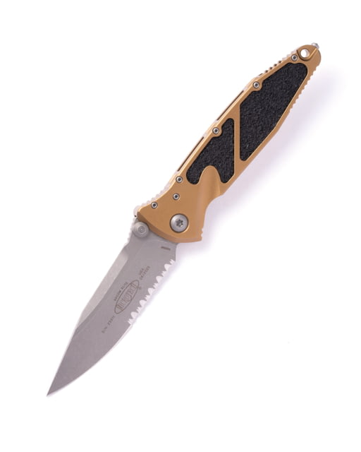 Microtech Socom Elite S/E Apocalyptic Part Serrated 4in Folding Knife Manual Folder Tan - Microtech