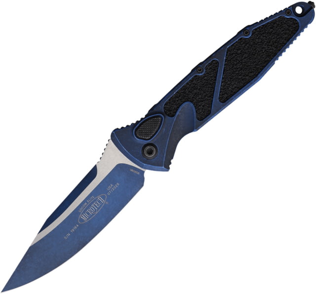 Microtech Socom Elite S/E Auto Standard Weather 4.05in Automatic Folding Knife Blue/Black - Microtech