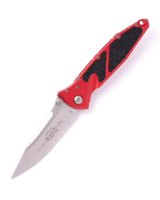 Microtech Socom Elite S/E Stonewash Part Serrate 4in Folding Knife Manual Folder Red - Microtech