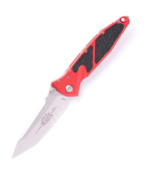 Microtech Socom Elite Stonewash Part Serrate 4in Folding Knife Manual Folder Red - Microtech