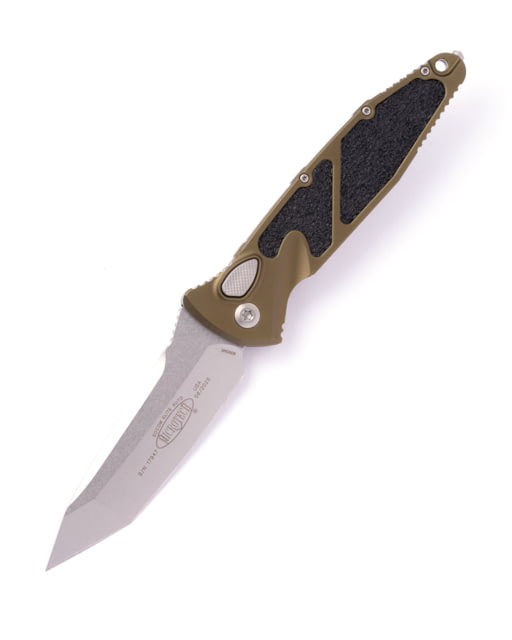Microtech Socom Elite T/E-A Stonewash Standard 4.05in Automatic Folding Knife Automatic Folder OD Green - Microtech