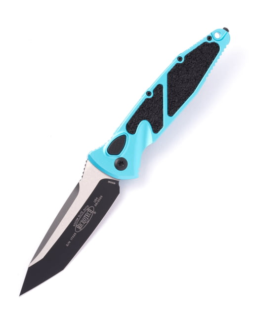 Microtech Socom Elite T/E-Auto Standard 4.05in Automatic Folding Knife Automatic Folder Turquoise/Black - Microtech