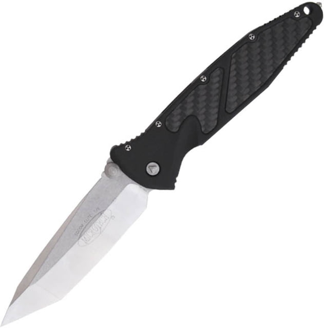 Microtech SOCOM Elite TE Folding Knife Black Handle Stonewash Plain MT - Microtech