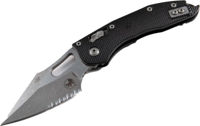 Microtech Stitch Ram-Lok Apocalyptic Fluted G-10 Cover Part Serrate 3.71in Folding Knife Black - Microtech
