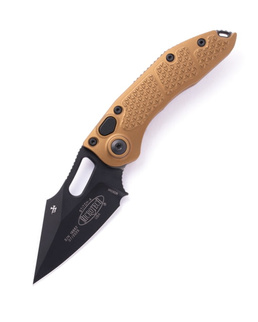 Microtech Stitch S/E Automatic Folding Knife 3.75in Automatic Folder Tan - Microtech