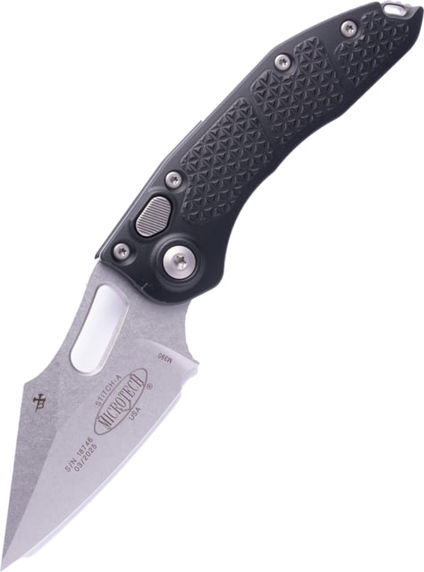 Microtech Stitch S/E Stonewash Standard 3.75in Folding Knife Black - Microtech